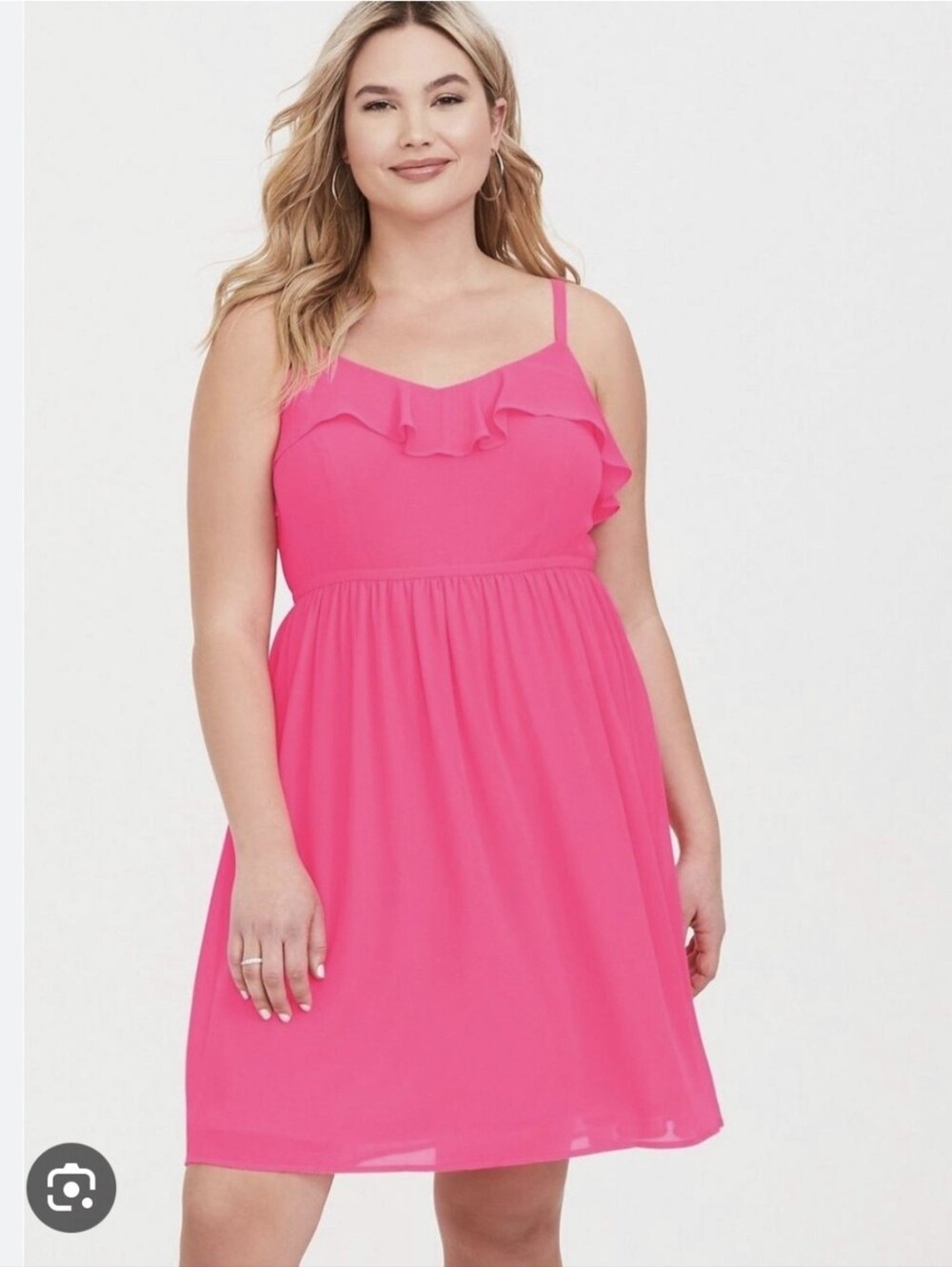 Torrid Ruffle Chiffon Skater Mini Dress Size 4